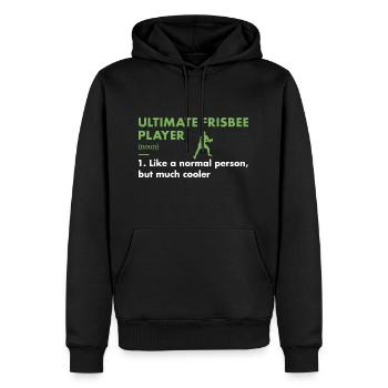 Sport Player Definition Ultimate Frisbee - Männer Premium Bio Hoodie - Schwarz - Vorne - Nico (187cm)