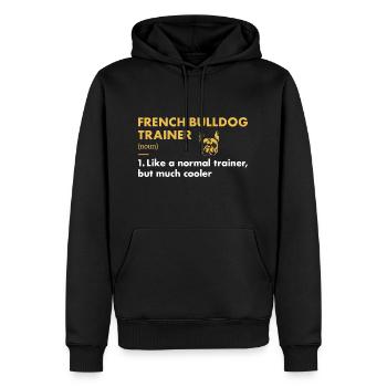 Définition de l’entraîneur de bouledogue français - Sweat à capuche Premium bio Homme - noir - Devant - Nico (187cm)