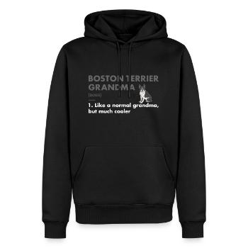 Boston Terrier Grand-mère Définition - Sweat à capuche Premium bio Homme - noir - Devant - Nico (187cm)