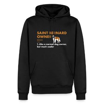 Définition de Saint Bernard Propriétaire - Sweat à capuche Premium bio Homme - noir - Devant - Nico (187cm)