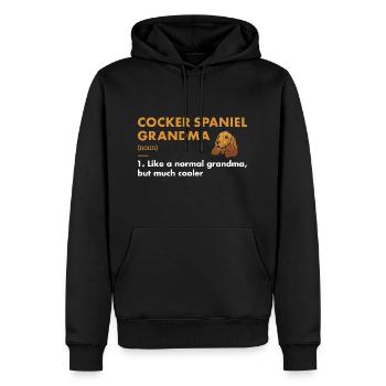 Chien Corgi Grand-mère Définition - Sweat à capuche Premium bio Homme - noir - Devant - Nico (187cm)