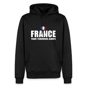 La France aujourd’hui demain Alaways France Rugby - Sweat à capuche Premium bio Homme - noir - Devant - Nico (187cm)