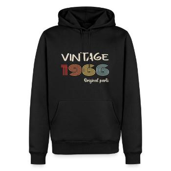 Original 1966 Vintage | Geburtstagsgeschenk 1966 - Männer Premium Bio Hoodie - Schwarz - Vorne - Nico (187cm)