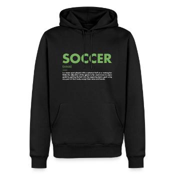 Sport Definition Soccer - Männer Premium Bio Hoodie - Schwarz - Vorne - Nico (187cm)