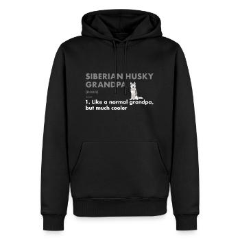 Siberian Husky Grandpa Definition - Männer Premium Bio Hoodie - Schwarz - Vorne - Nico (187cm)