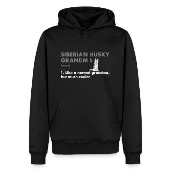 Siberian Husky Grandma Definition - Männer Premium Bio Hoodie - Schwarz - Vorne - Nico (187cm)