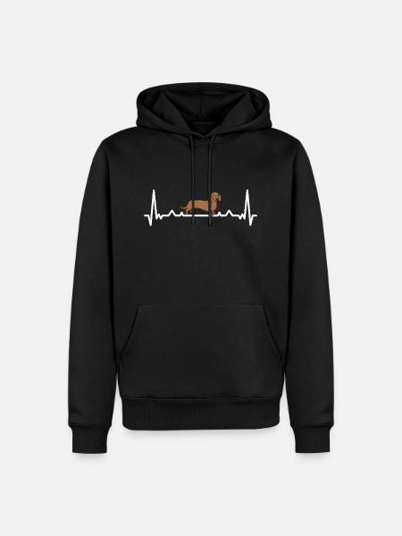 Heartbeat Dachshund - Men’s Premium Organic Hoodie - black
