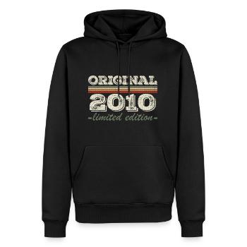 Legende seit 2010 Geboren 2010 Geburtstag 2010 - Männer Premium Bio Hoodie - Schwarz - Vorne - Nico (187cm)