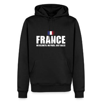 France Pas de casques pas de coussinets juste des ballons France Rugby - Sweat à capuche Premium bio Homme - noir - Devant - Nico (187cm)