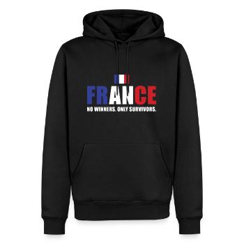 France Pas de vainqueurs seulement des survivants France Rugby - Sweat à capuche Premium bio Homme - noir - Devant - Nico (187cm)