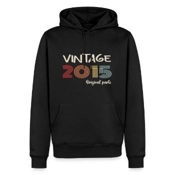 Millésime original 2015 | Cadeau d’anniversaire 2015 - Sweat à capuche Premium bio Homme - noir - Devant - Nico (187cm)