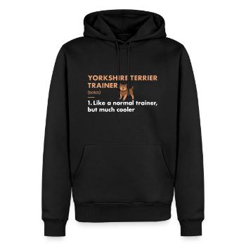 Yorkshire Terrier Trainer Definiton - Sweat à capuche Premium bio Homme - noir - Devant - Nico (187cm)