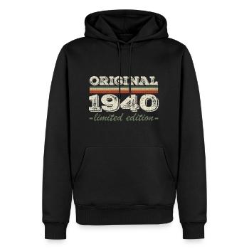Legende seit 1940 Geboren 1940 Geburtstag 1940 - Männer Premium Bio Hoodie - Schwarz - Vorne - Nico (187cm)