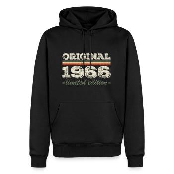 Legende seit 1966 Geboren 1966 Geburtstag 1966 - Männer Premium Bio Hoodie - Schwarz - Vorne - Nico (187cm)