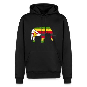 Zimbabwe Drapeau Pays Nationalité Zimbabwe - Sweat à capuche Premium bio Homme - noir - Devant - Nico (187cm)