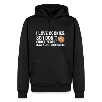 Baking Save A Life... Send Cookies Cookie - Men’s Premium Organic Hoodie - black - Front - Nico (187cm)