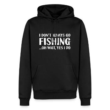 Fisher Je ne pêche pas toujours - Sweat à capuche Premium bio Homme - noir - Devant - Nico (187cm)