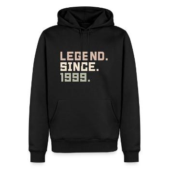 Legenden wurden im 1999 geboren Geschenkideen 1999 - Männer Premium Bio Hoodie - Schwarz - Vorne - Nico (187cm)
