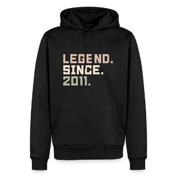 Legenden wurden im 2011 geboren Geschenkideen 2011 - Männer Premium Bio Hoodie - Schwarz - Vorne - Nico (187cm)