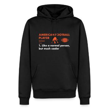 Définition du joueur de sport Football américain - Sweat à capuche Premium bio Homme - noir - Devant - Nico (187cm)