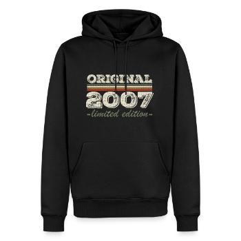 Legende seit 2007 Geboren 2007 Geburtstag 2007 - Männer Premium Bio Hoodie - Schwarz - Vorne - Nico (187cm)