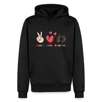 Painter Peace Love Painting - Männer Premium Bio Hoodie - Schwarz - Vorne - Nico (187cm)