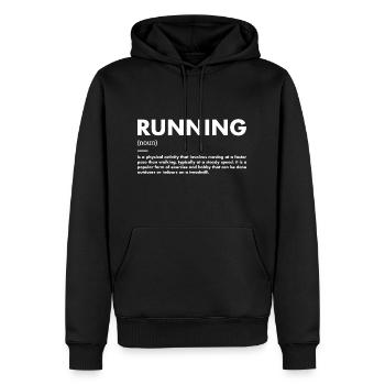Sport Definition Running - Männer Premium Bio Hoodie - Schwarz - Vorne - Nico (187cm)