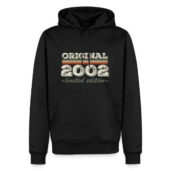 Légende depuis 2002 Né en 2002 Anniversaire 2002 - Sweat à capuche Premium bio Homme - noir - Devant - Nico (187cm)
