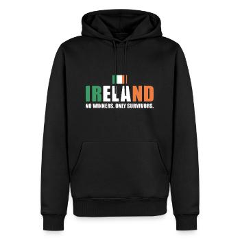 Irlande Pas de vainqueurs seulement des survivants Irlande Rugby - Sweat à capuche Premium bio Homme - noir - Devant - Nico (187cm)