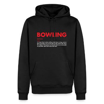 Sport Definition Bowling - Männer Premium Bio Hoodie - Schwarz - Vorne - Nico (187cm)