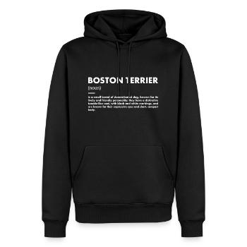 Boston Terrier Definition - Männer Premium Bio Hoodie - Schwarz - Vorne - Nico (187cm)