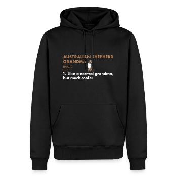 Dog Aussie Grandma Definition - Men’s Premium Organic Hoodie - black - Front - Nico (187cm)
