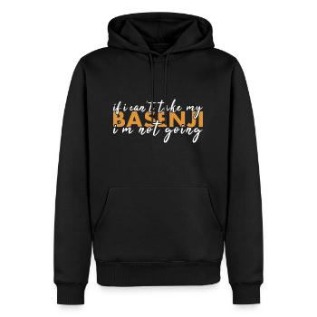 Chien Si je ne peux pas prendre mon Basenji, je n’irai pas - Sweat à capuche Premium bio Homme - noir - Devant - Nico (187cm)