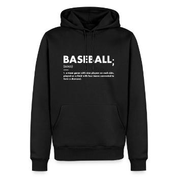 Sports Définition Baseball - Sweat à capuche Premium bio Homme - noir - Devant - Nico (187cm)
