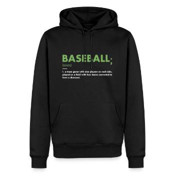 Sports Définition Baseball - Sweat à capuche Premium bio Homme - noir - Devant - Nico (187cm)