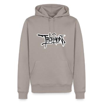 Style de balise Talahon - Sweat à capuche Premium bio Homme - taupe - Devant - Nico (187cm)