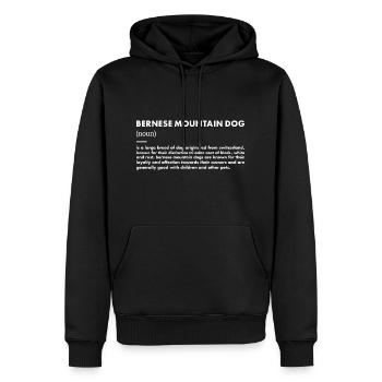 Définition du bouvier bernois - Sweat à capuche Premium bio Homme - noir - Devant - Nico (187cm)