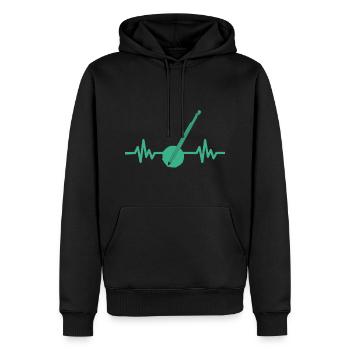 Herzschlag Gitarre - Rock 'n' Roll Punk Band Metal - Männer Premium Bio Hoodie - Schwarz - Vorne - Nico (187cm)