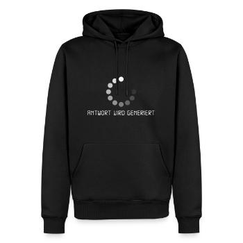 Antwort wird generiert - künstliche Intelligenz - Männer Premium Bio Hoodie - Schwarz - Vorne - Nico (187cm)