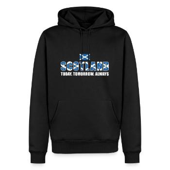 L’Écosse aujourd’hui demain Toujours l’Écosse Rugby - Sweat à capuche Premium bio Homme - noir - Devant - Nico (187cm)