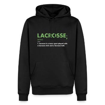 Sport Definition Lacrosse - Männer Premium Bio Hoodie - Schwarz - Vorne - Nico (187cm)