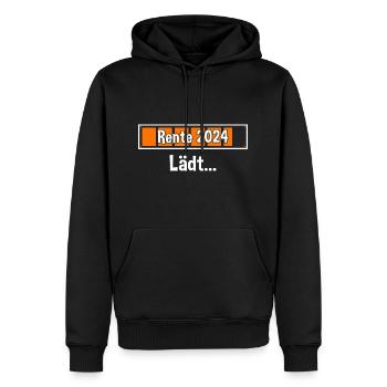 Rente 2024 Lädt... Rente 2024 - Männer Premium Bio Hoodie - Schwarz - Vorne - Nico (187cm)