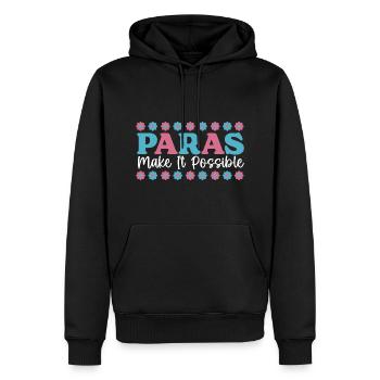 Enseignant - Sweat à capuche Premium bio Homme - noir - Devant - Nico (187cm)
