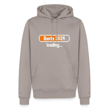 Rente 2024 Loading... Rente 2024 - Männer Premium Bio Hoodie - Taupe - Vorne - Nico (187cm)