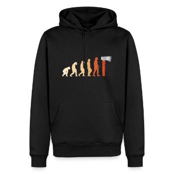 Ébéniste Evolution Travail du bois - Sweat à capuche Premium bio Homme - noir - Devant - Nico (187cm)