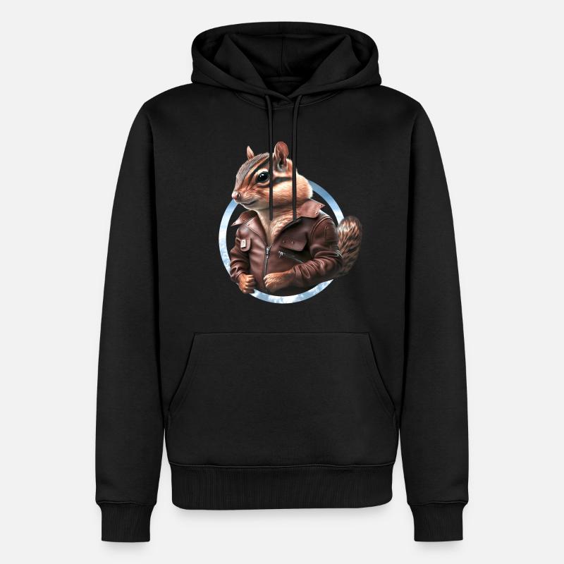 Chipmunks Captain Leather Jacket Pilot - Sweat à capuche Premium bio Homme - noir
