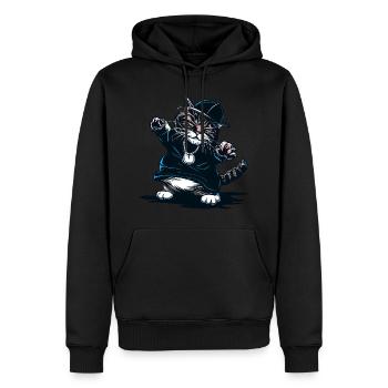 Cat The Rap Artist - Sweat à capuche Premium bio Homme - noir - Devant - Nico (187cm)