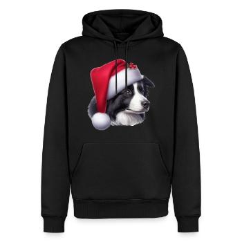 Border Collie Weihnachtsmann - Männer Premium Bio Hoodie - Schwarz - Vorne - Nico (187cm)