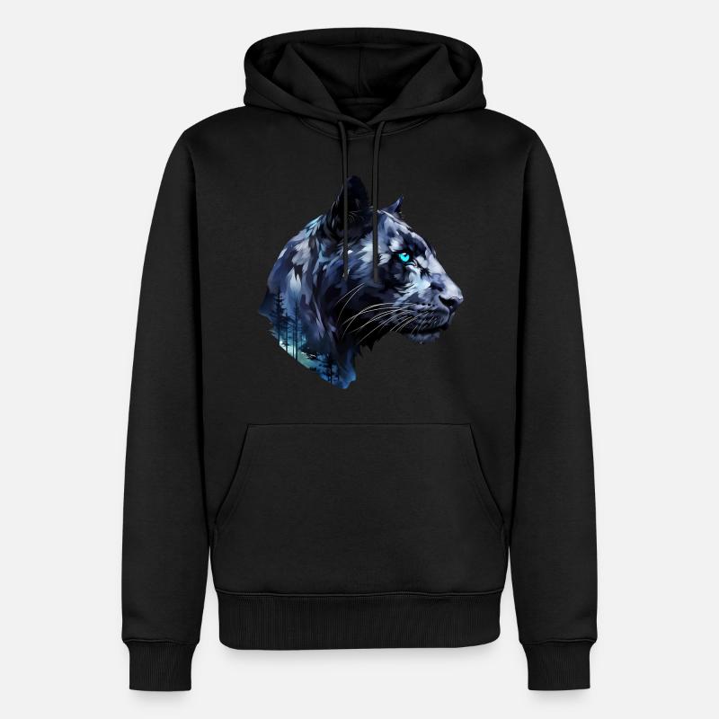 Panther - Männer Premium Bio Hoodie - Schwarz