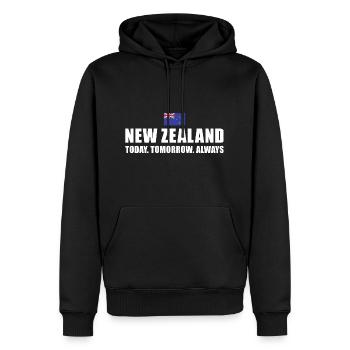 Nouvelle-Zélande Pas de casques Pas de coussinets Rugby néo-zélandais - Sweat à capuche Premium bio Homme - noir - Devant - Nico (187cm)